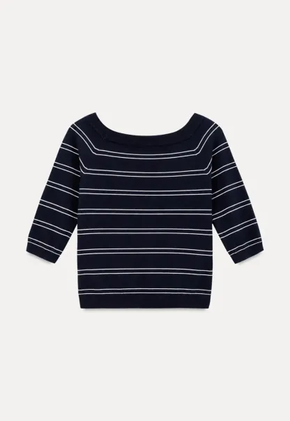 Off Shoulder Three Quarter Sleeve Knit Top