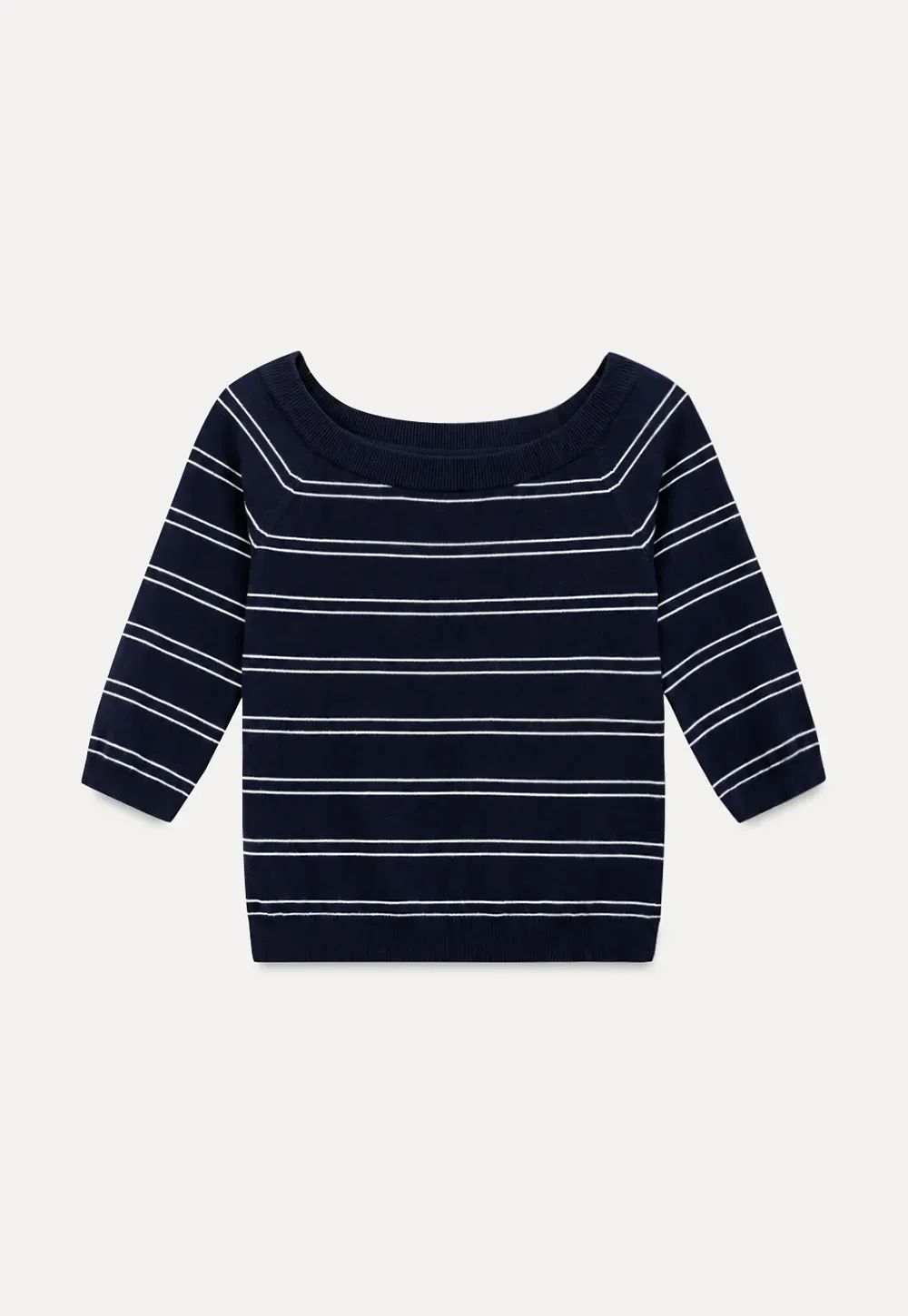 Off Shoulder Three Quarter Sleeve Knit Top
