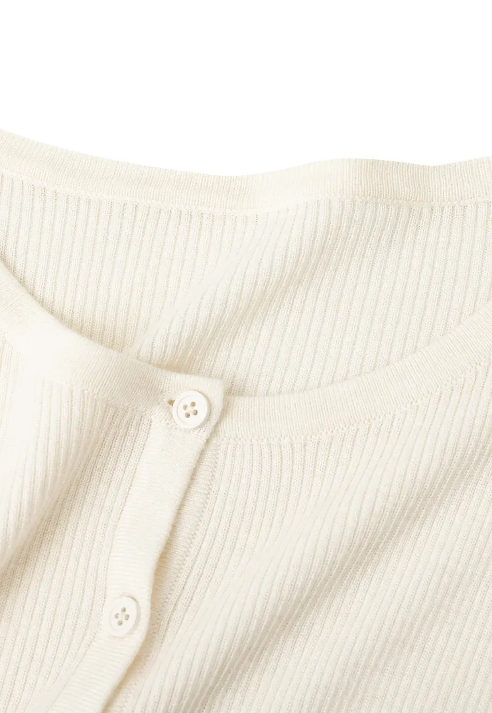 Cropped Ribbed Knit Cardigan with Button Front