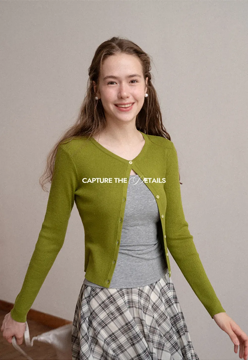 Cropped Ribbed Knit Cardigan with Button Front