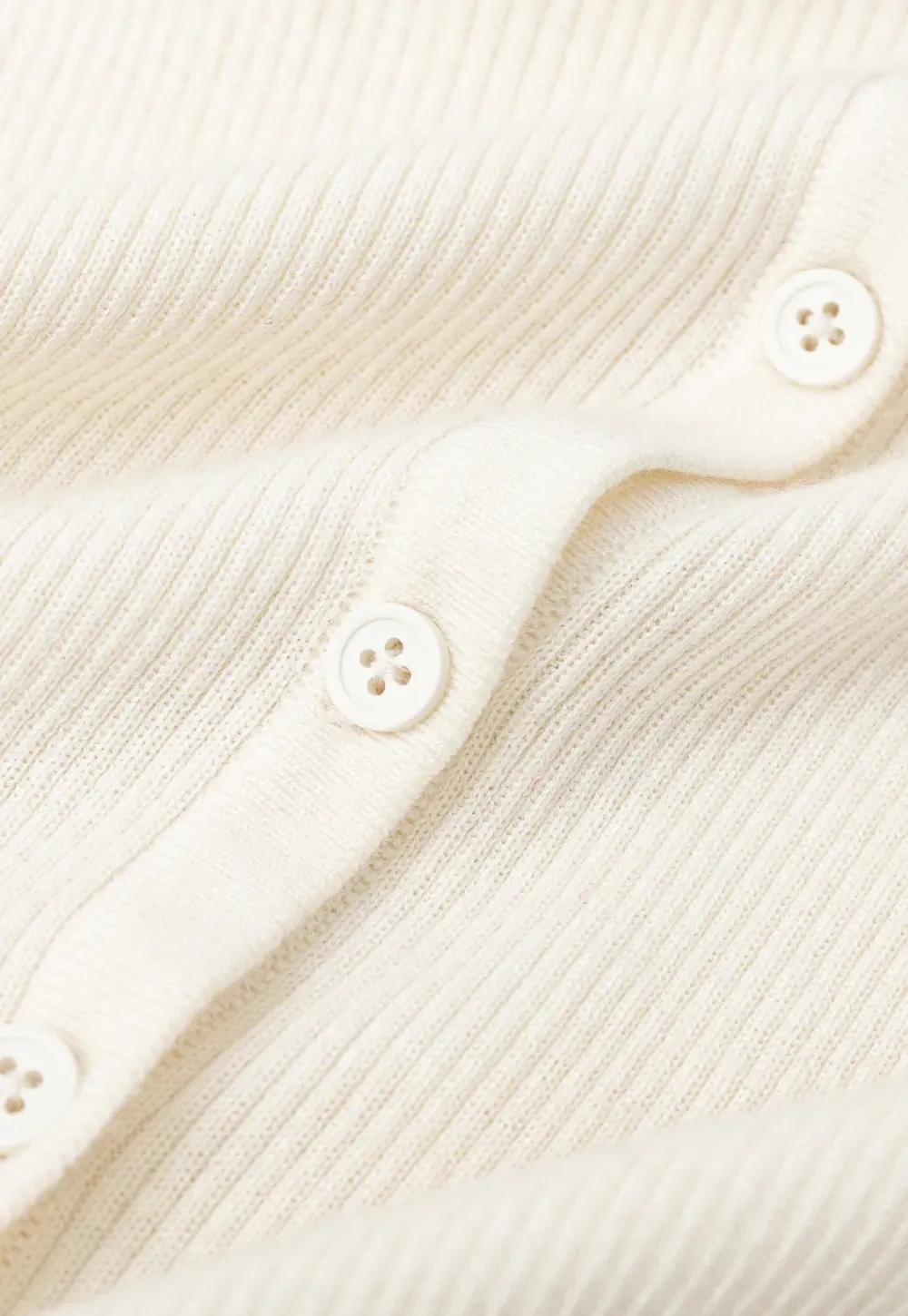 Cropped Ribbed Knit Cardigan with Button Front
