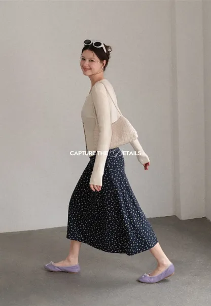 Cropped Ribbed Knit Cardigan with Button Front