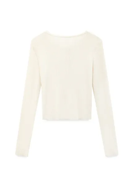 Cropped Ribbed Knit Cardigan with Button Front