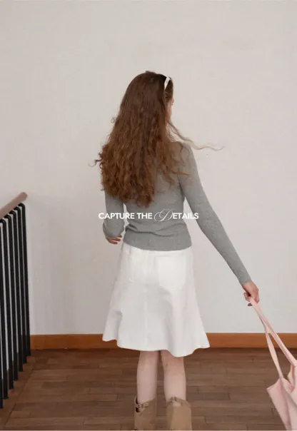 Ribbed Knit Halter Neck Button Front Cardigan