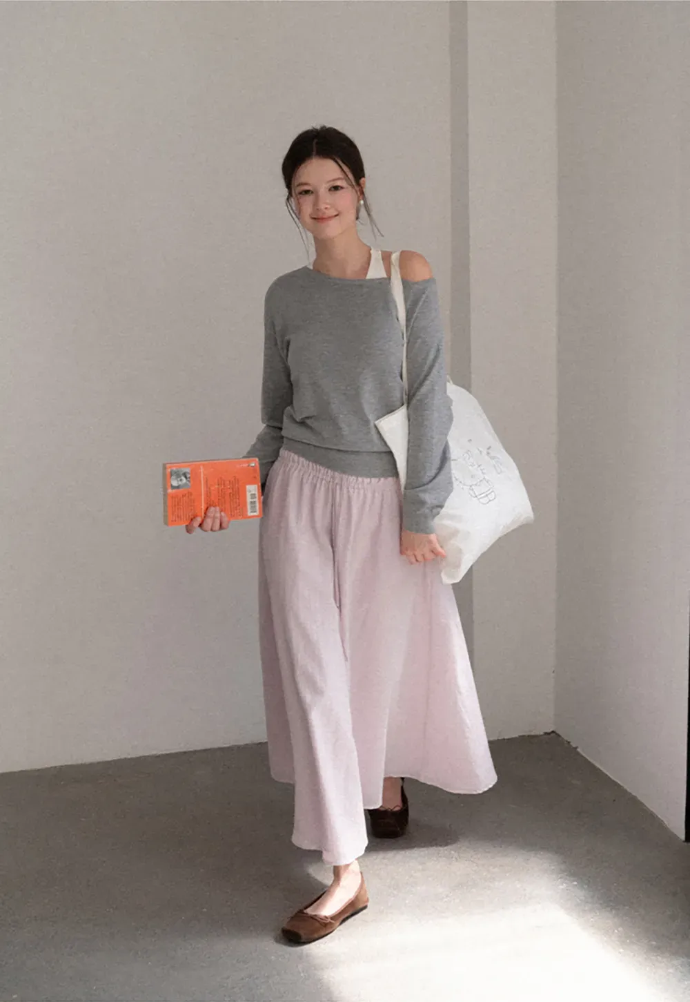 Off Shoulder Ribbed Knit Sweater