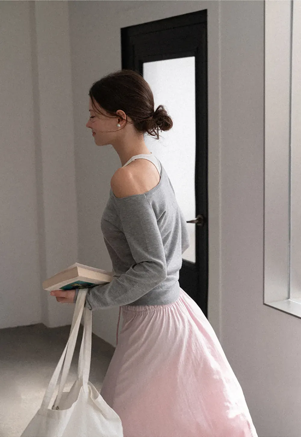 Off Shoulder Ribbed Knit Sweater