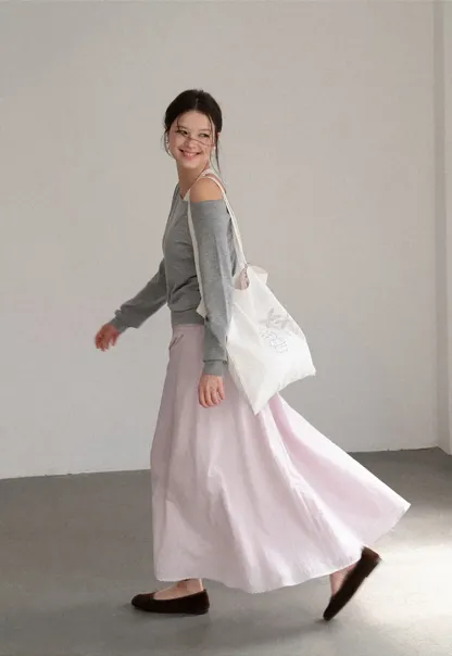 Off Shoulder Ribbed Knit Sweater
