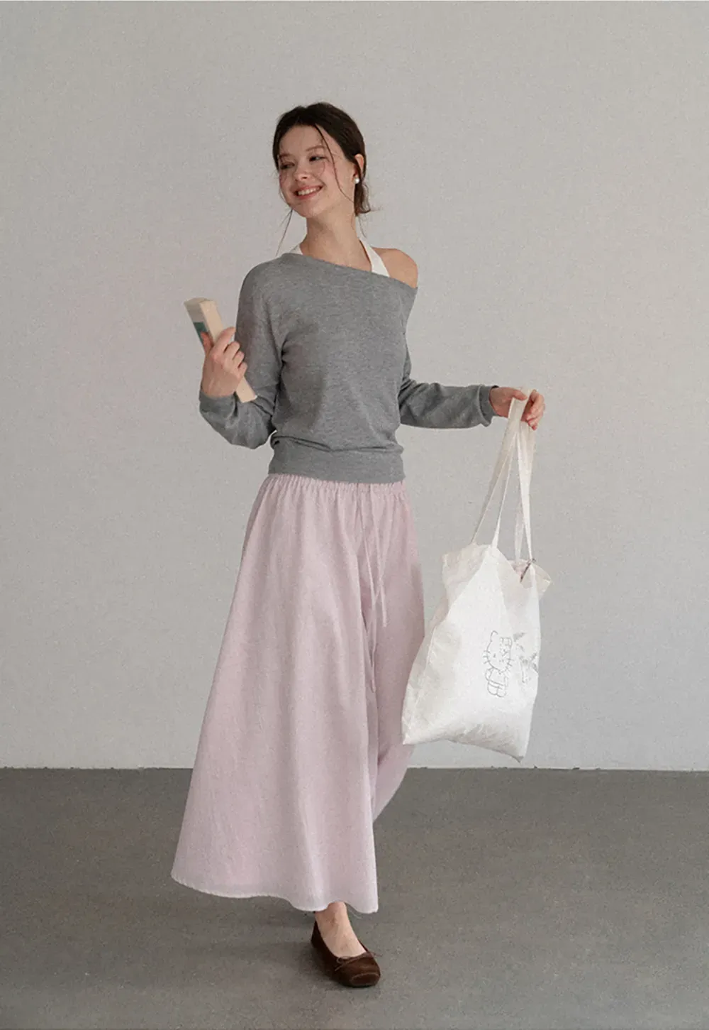 Off Shoulder Ribbed Knit Sweater
