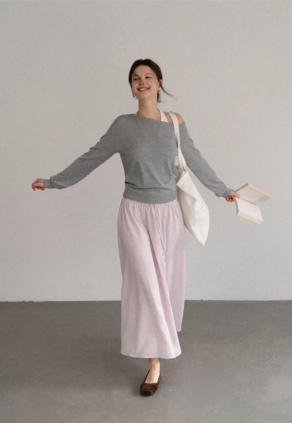 Off Shoulder Ribbed Knit Sweater