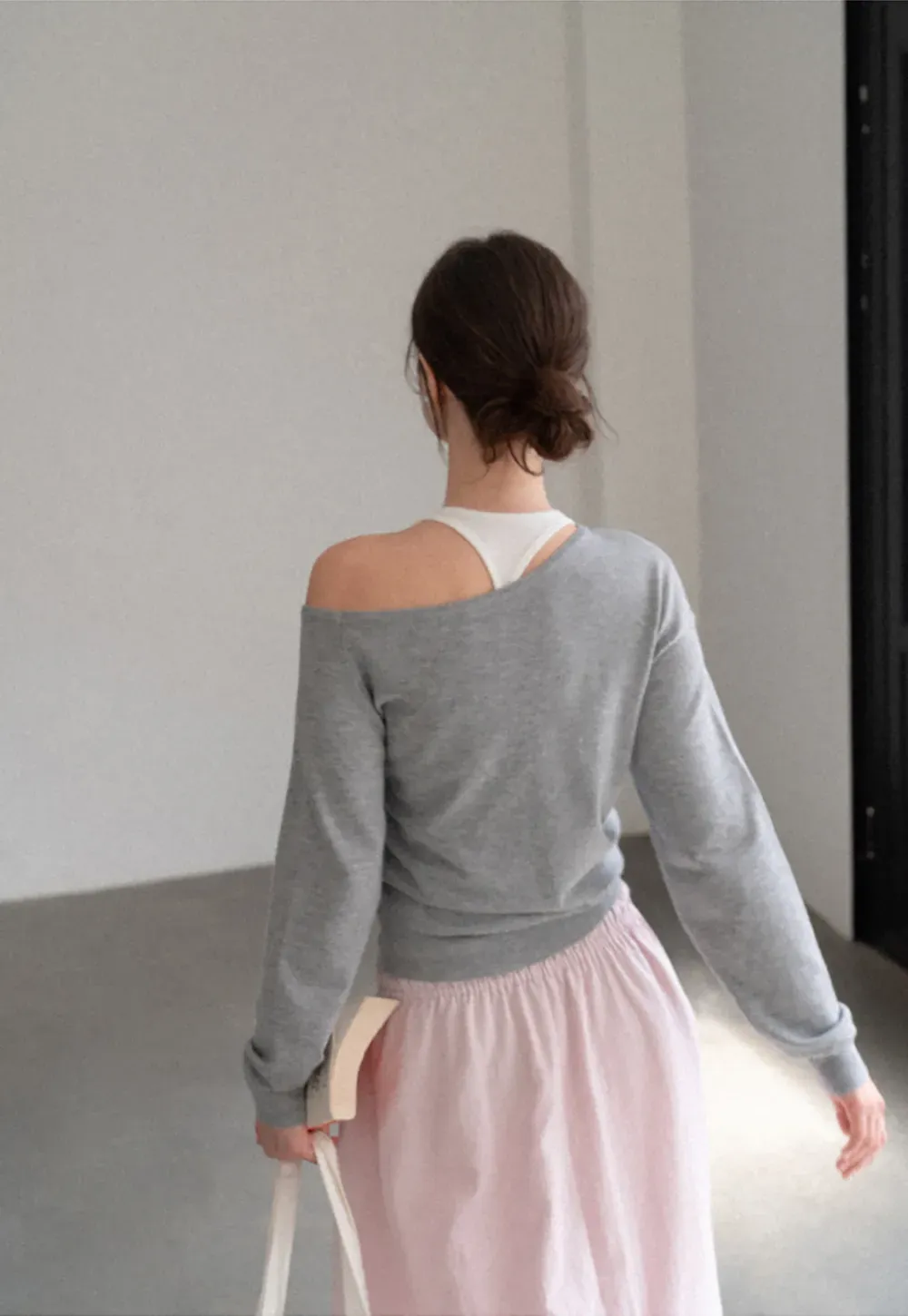 Off Shoulder Ribbed Knit Sweater