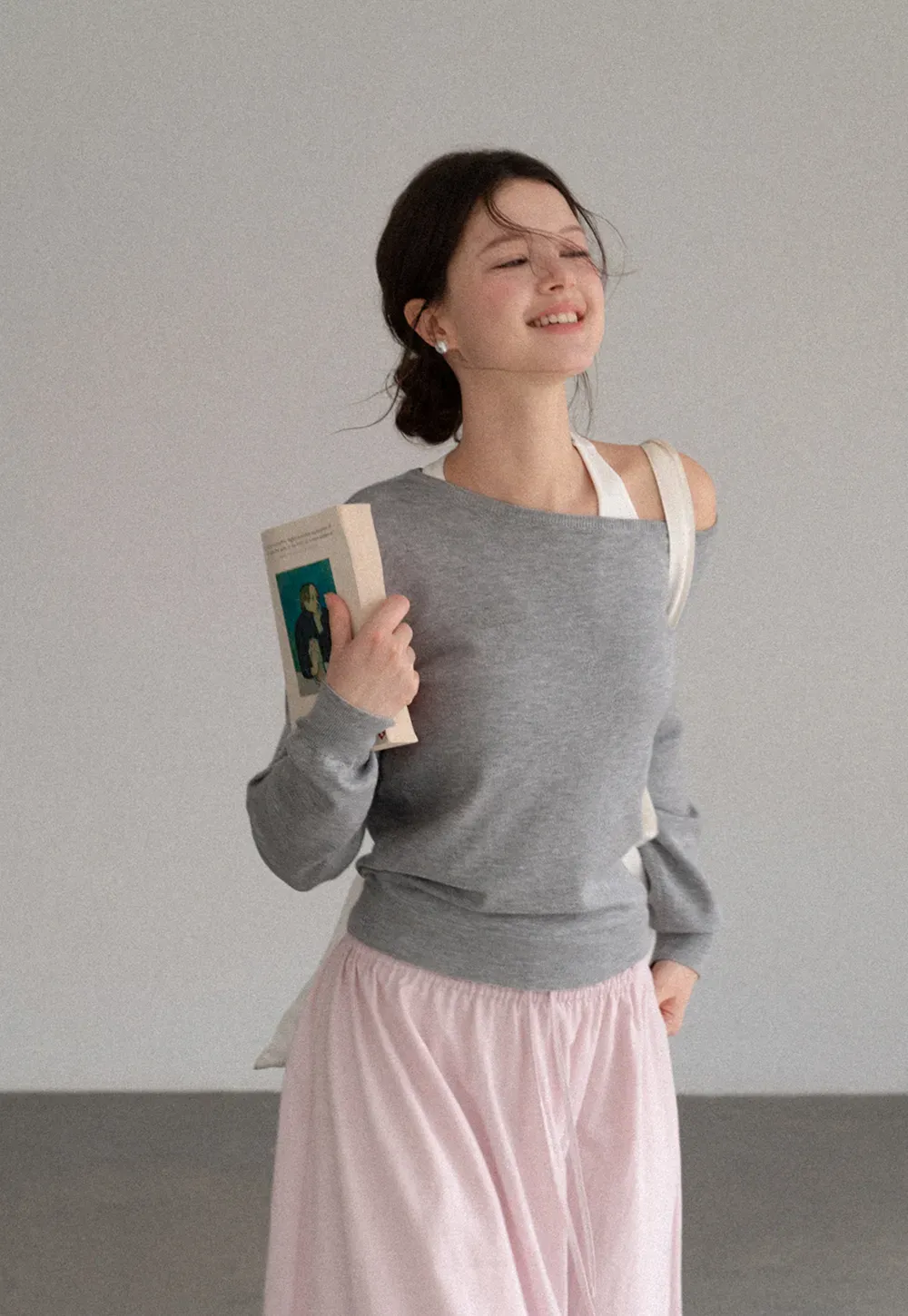 Off Shoulder Ribbed Knit Sweater