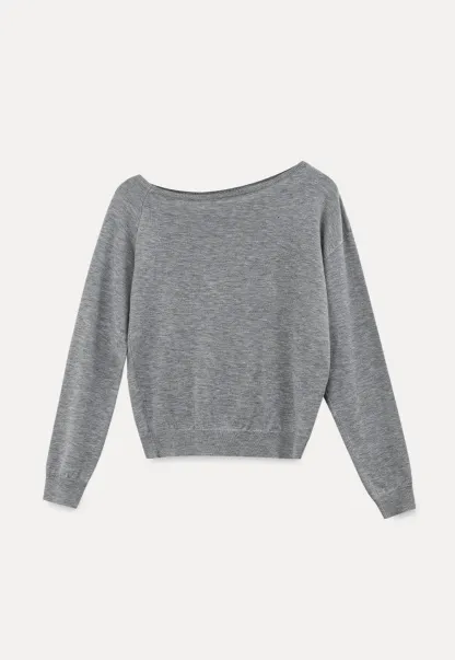 Off Shoulder Ribbed Knit Sweater