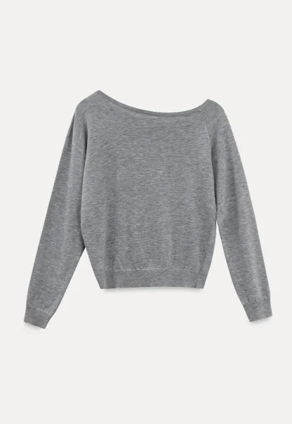 Off Shoulder Ribbed Knit Sweater