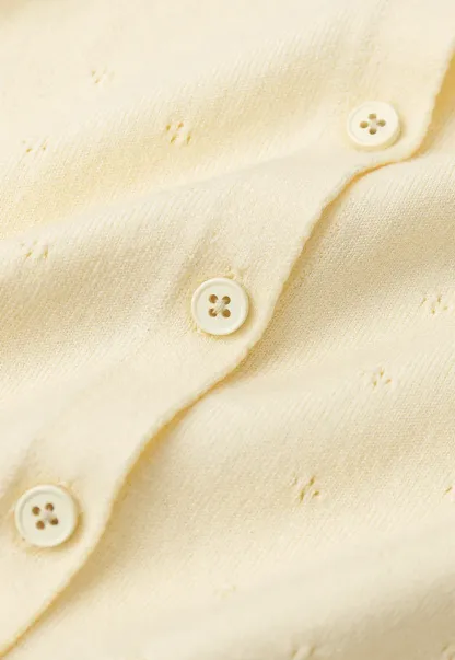 Eyelet Pattern Cardigan with Button Front