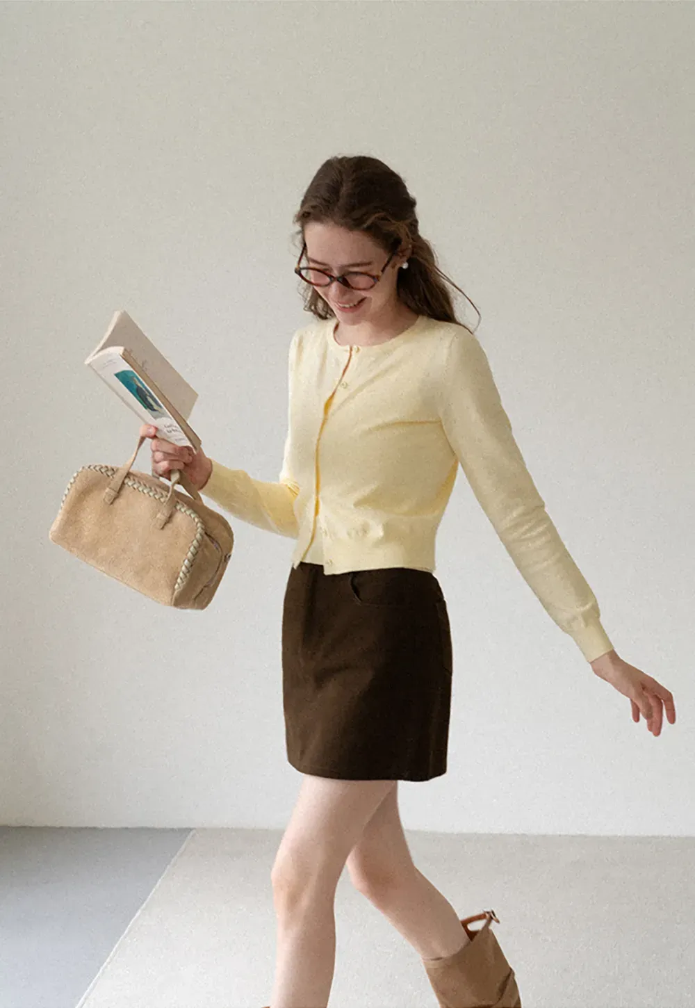 Eyelet Pattern Cardigan with Button Front