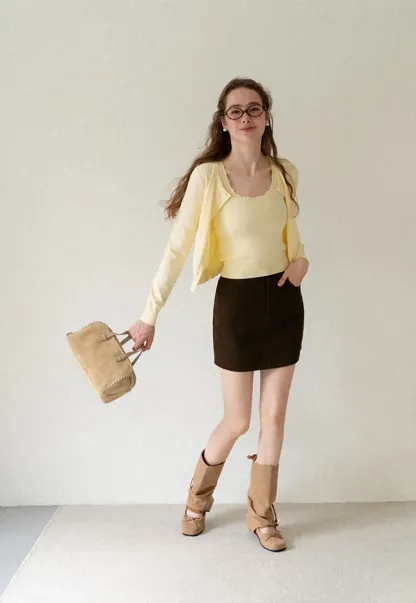 Eyelet Pattern Cardigan with Button Front