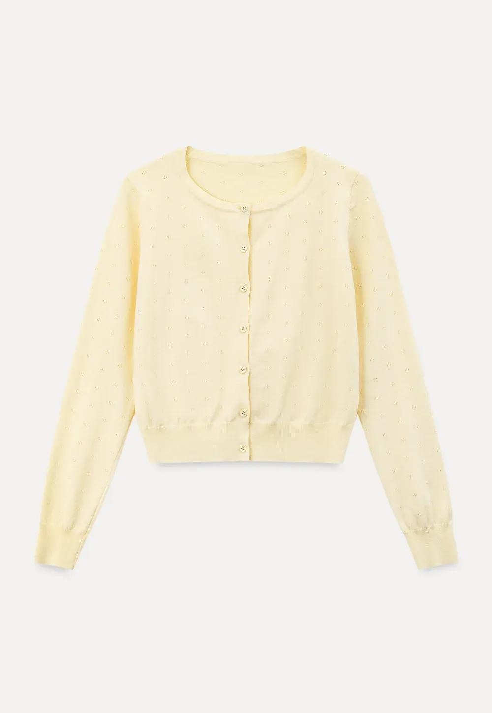 Eyelet Pattern Cardigan with Button Front