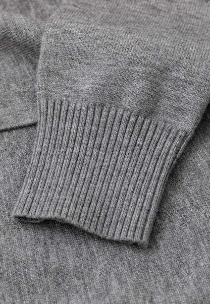 Contrast Trim Collar Cardigan Woolen Knit Sweater
