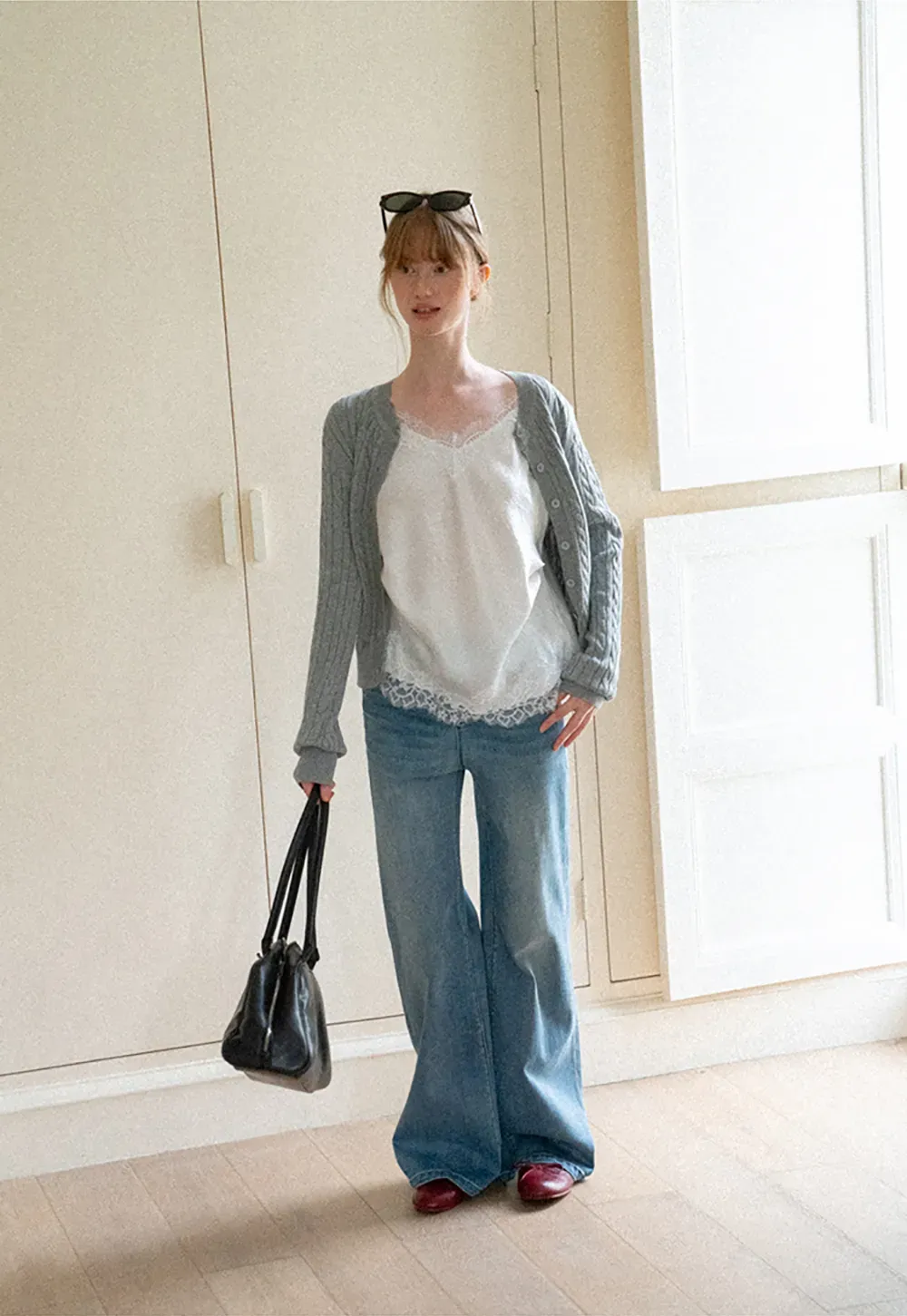 Cable Knit Cardigan Woolen Knit Sweater