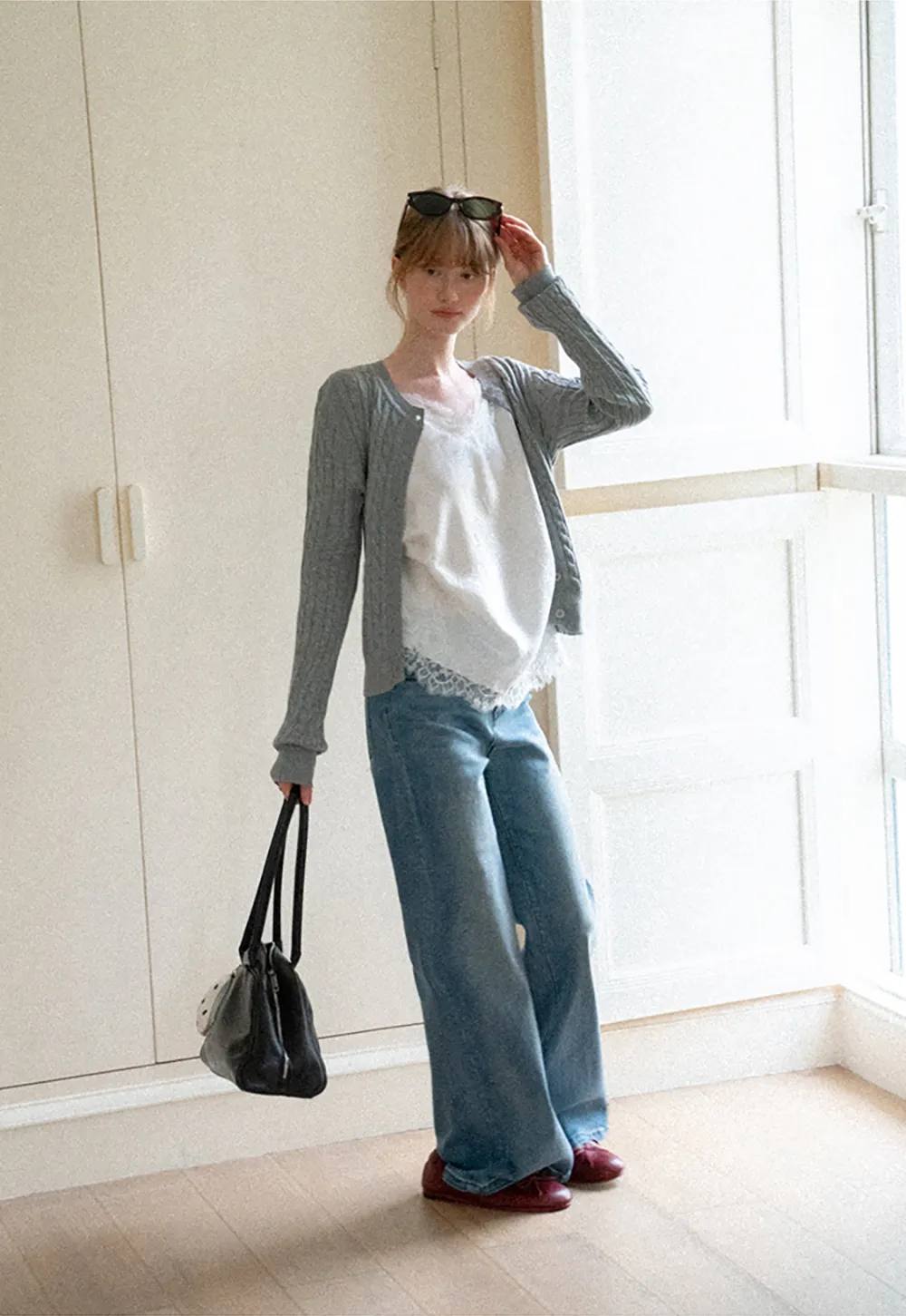 Cable Knit Cardigan Woolen Knit Sweater