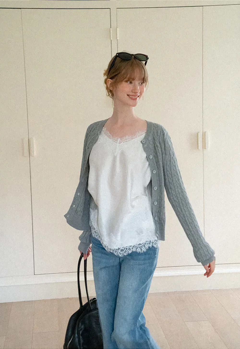 Cable Knit Cardigan Woolen Knit Sweater