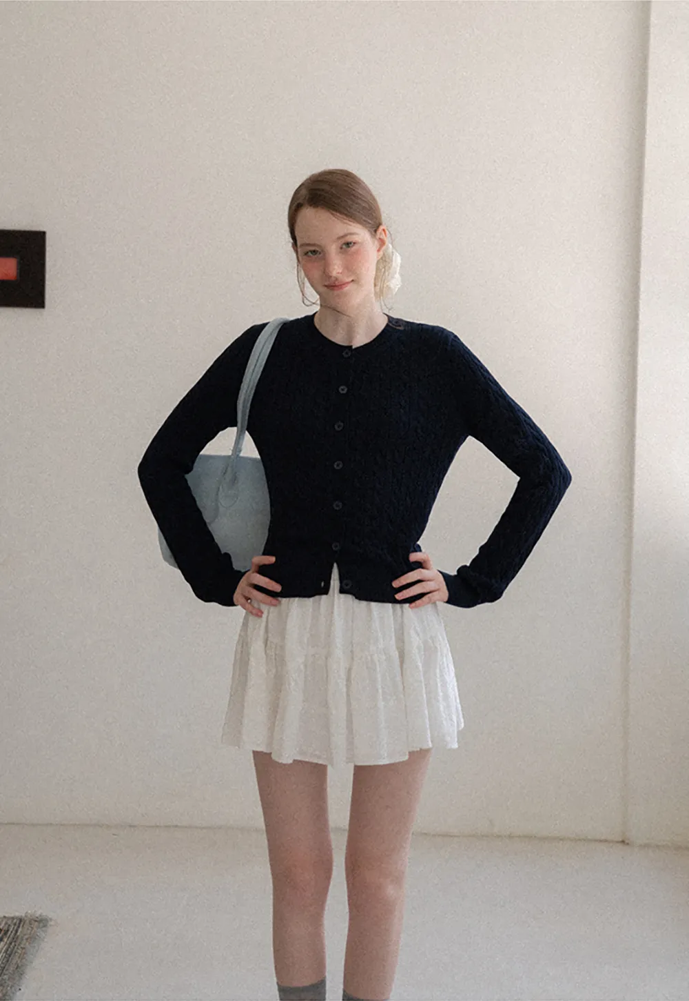 Cable Knit Cardigan Woolen Knit Sweater