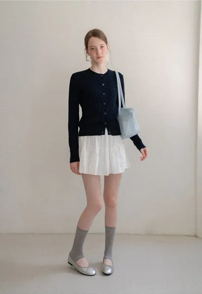 Cable Knit Cardigan Woolen Knit Sweater