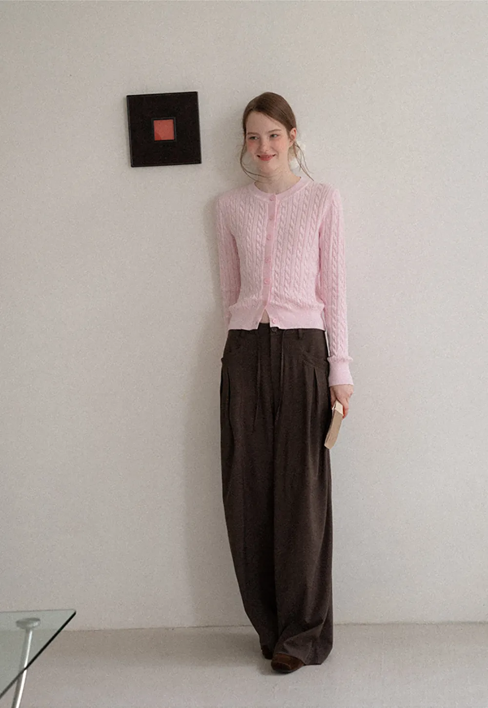 Cable Knit Cardigan Woolen Knit Sweater
