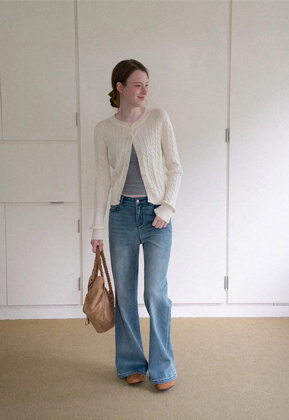 Cable Knit Cardigan Woolen Knit Sweater