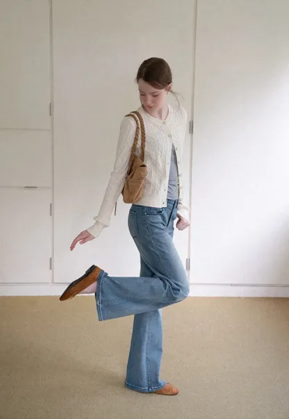 Cable Knit Cardigan Woolen Knit Sweater