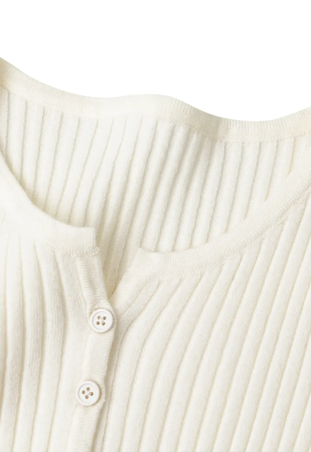 Ribbed Knit Cardigan with Button Front and Long Sleeves