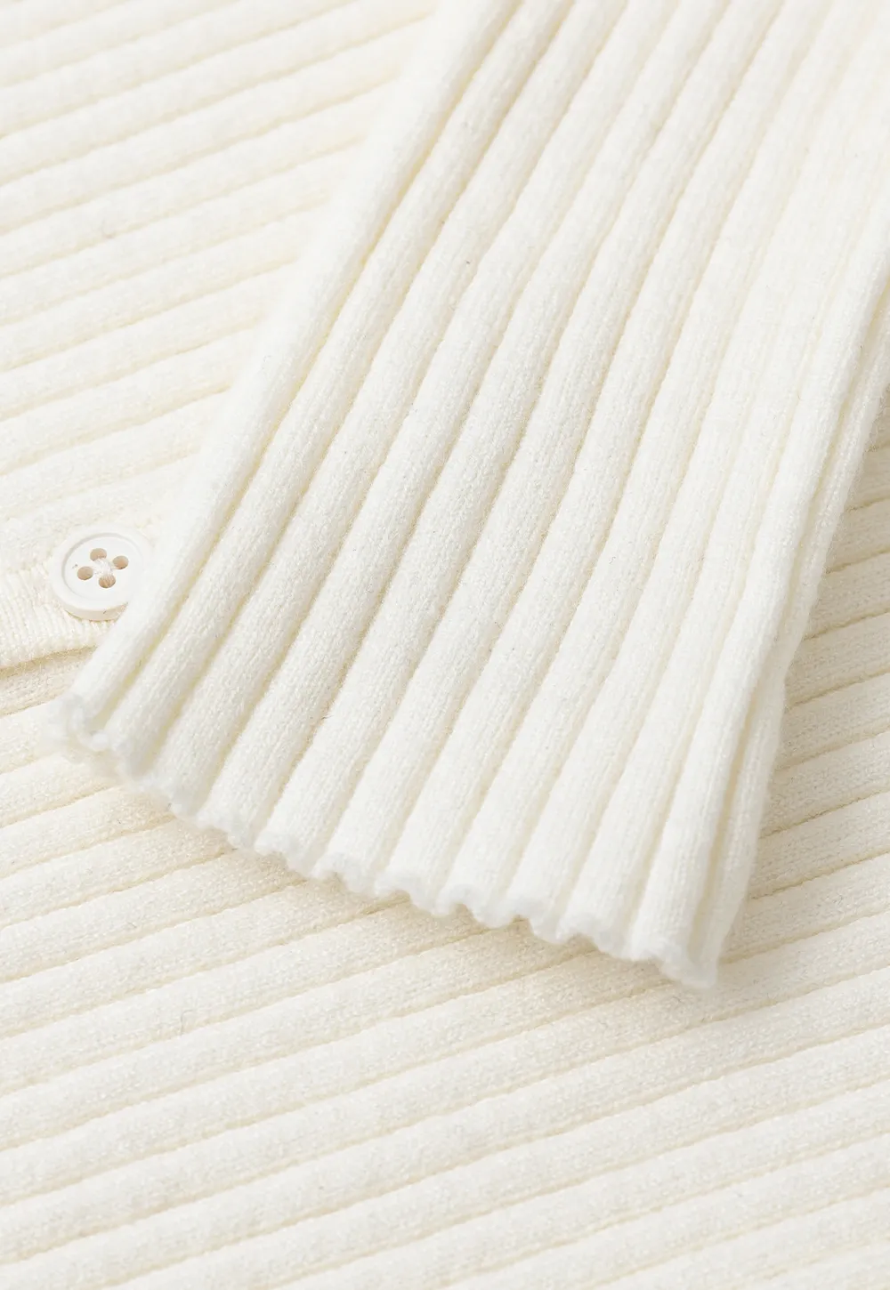 Ribbed Knit Cardigan with Button Front and Long Sleeves