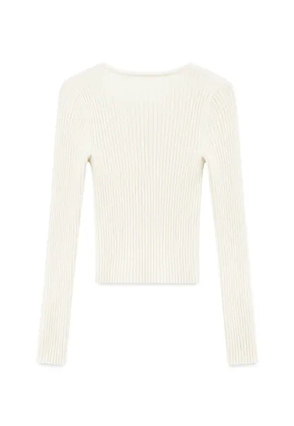Ribbed Knit Cardigan with Button Front and Long Sleeves