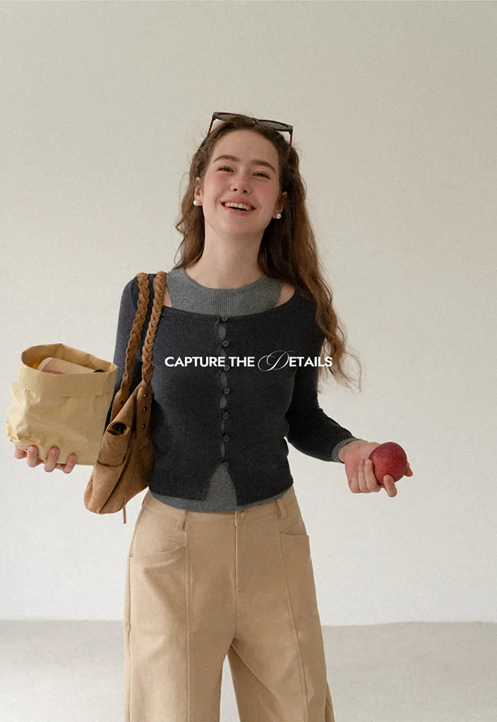 Cutout Shoulder Button Front Knit Sweater