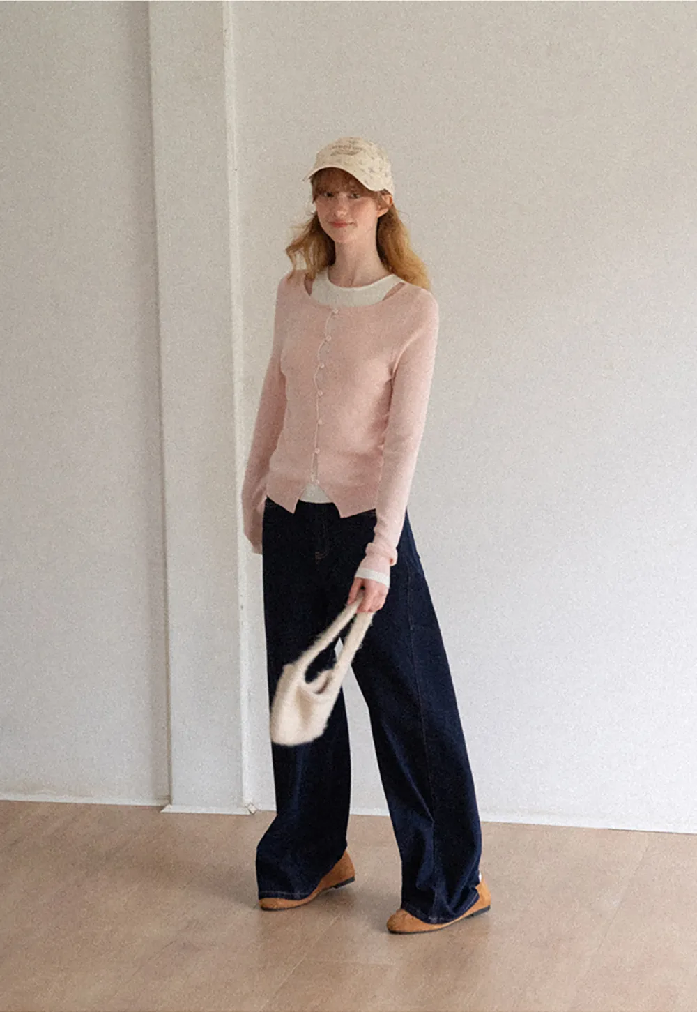 Cutout Shoulder Button Front Knit Sweater