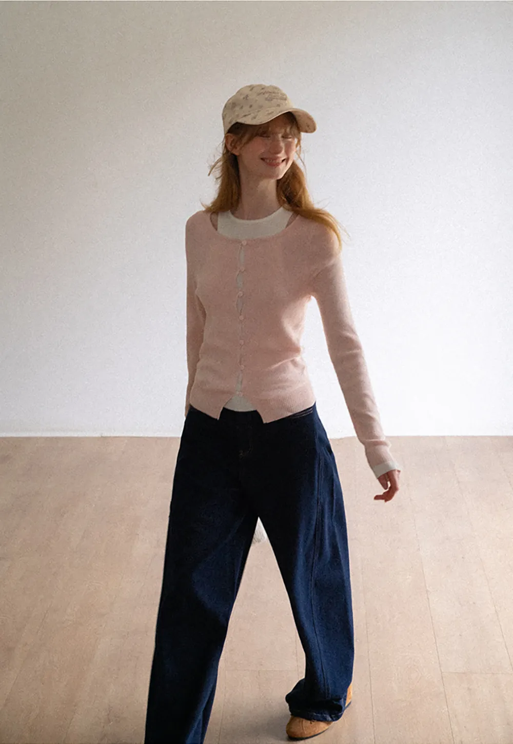 Cutout Shoulder Button Front Knit Sweater