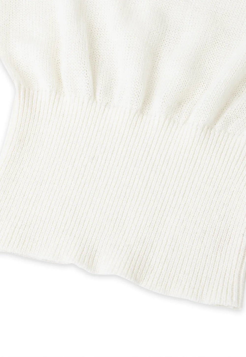 Sheer Mesh Overlay Ribbed Knit Sweater