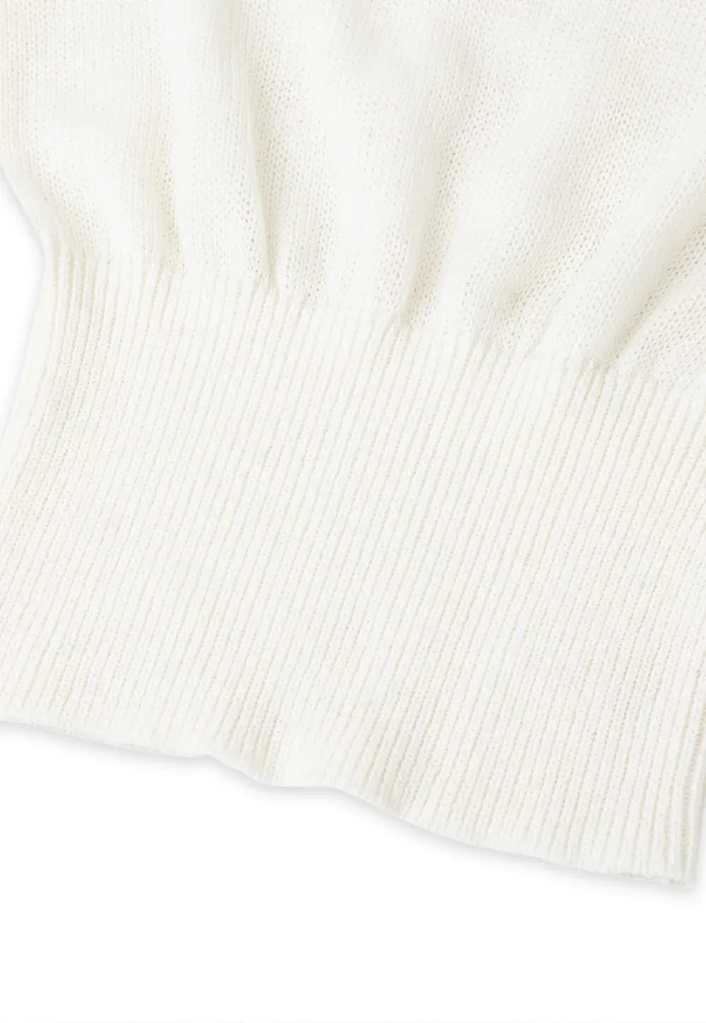 Sheer Mesh Overlay Ribbed Knit Sweater