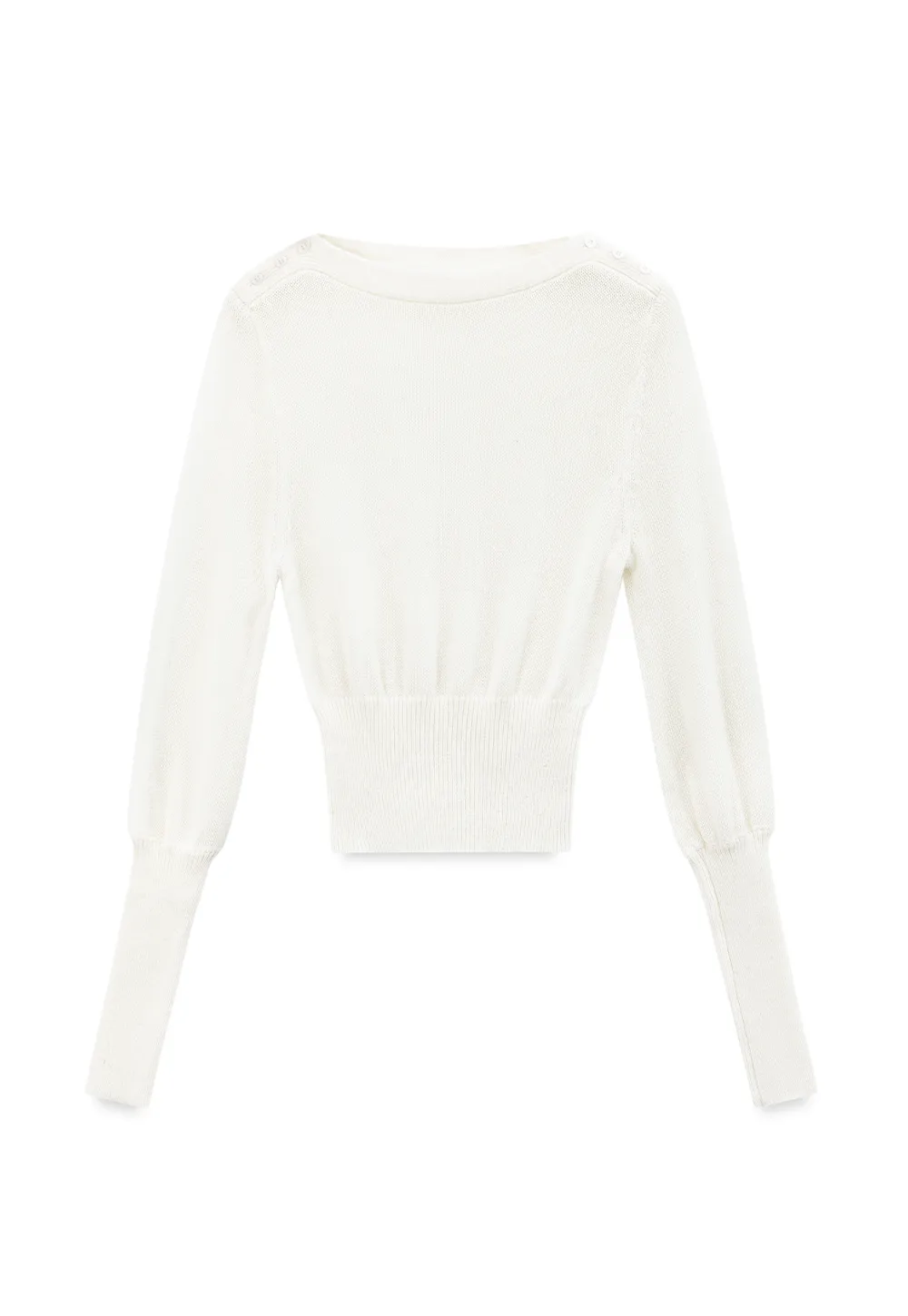 Sheer Mesh Overlay Ribbed Knit Sweater