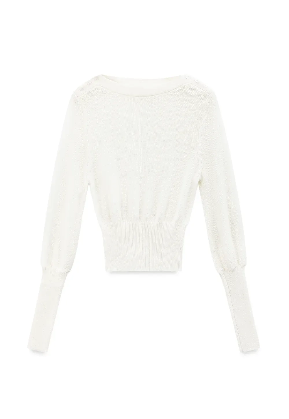 Sheer Mesh Overlay Ribbed Knit Sweater