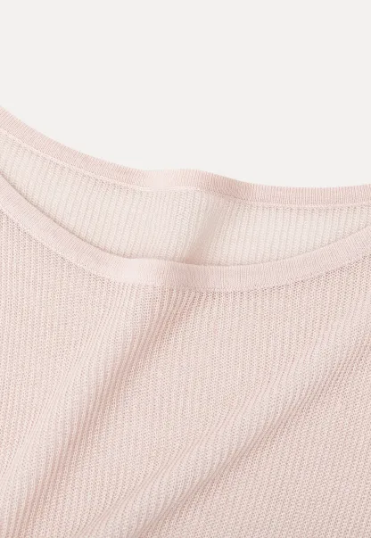 Sheer Ribbed Knit Long Sleeve Sweater