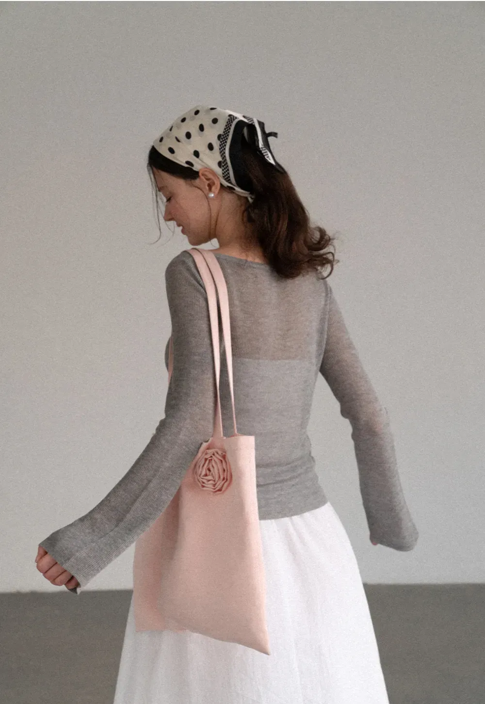 Sheer Ribbed Knit Long Sleeve Sweater