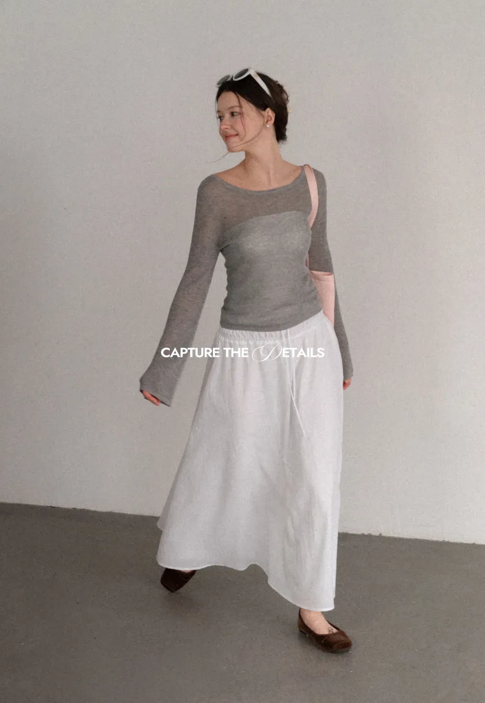 Sheer Ribbed Knit Long Sleeve Sweater