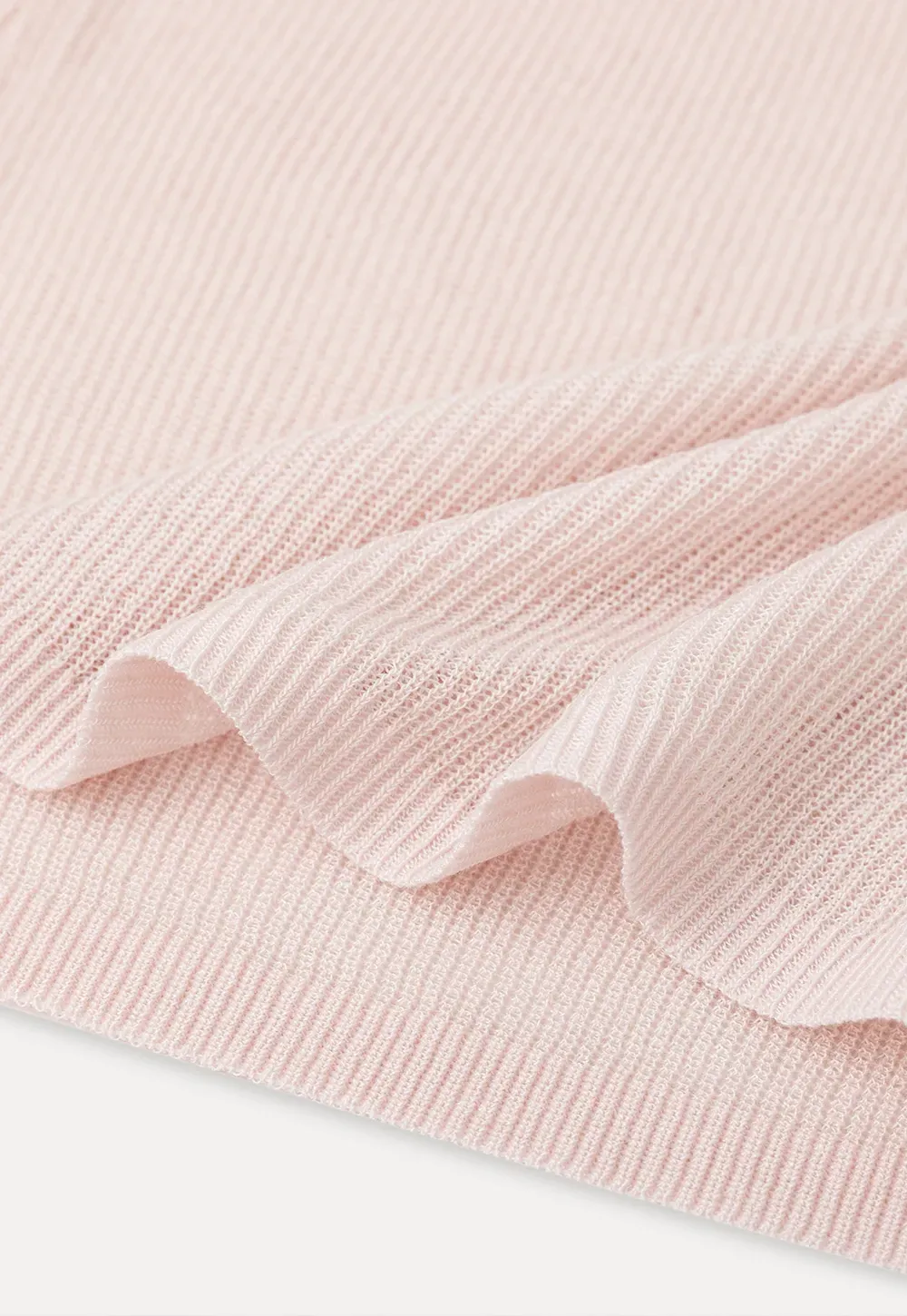 Sheer Ribbed Knit Long Sleeve Sweater
