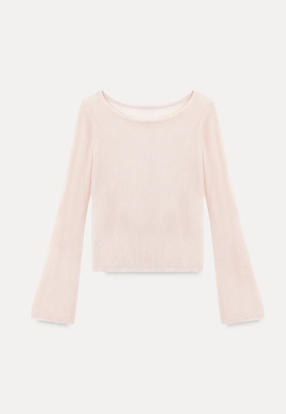 Sheer Ribbed Knit Long Sleeve Sweater