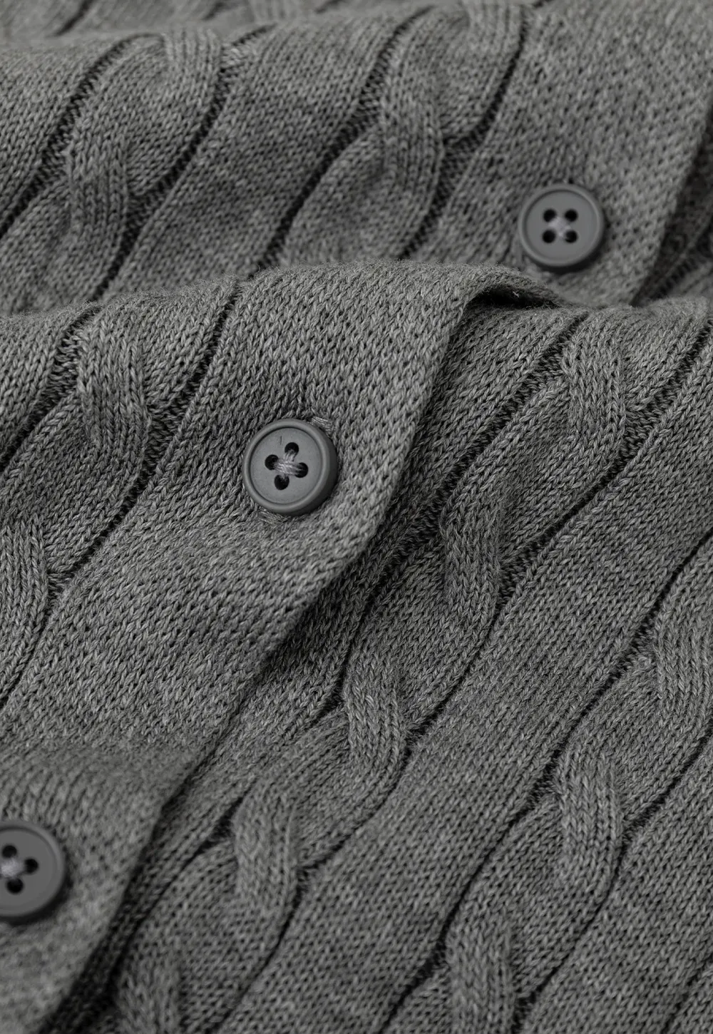 Cable Knit Short Sleeve Collared Cardigan