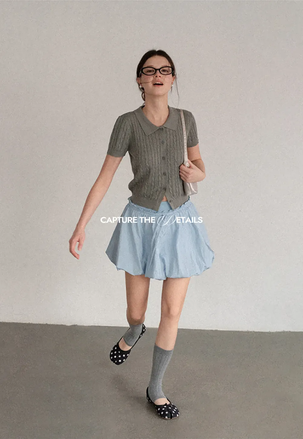 Cable Knit Short Sleeve Collared Cardigan