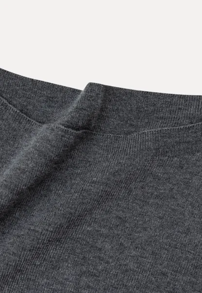 Square Neck Long Sleeve Wool Knit Sweater