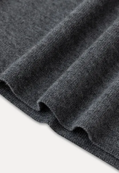 Square Neck Long Sleeve Wool Knit Sweater