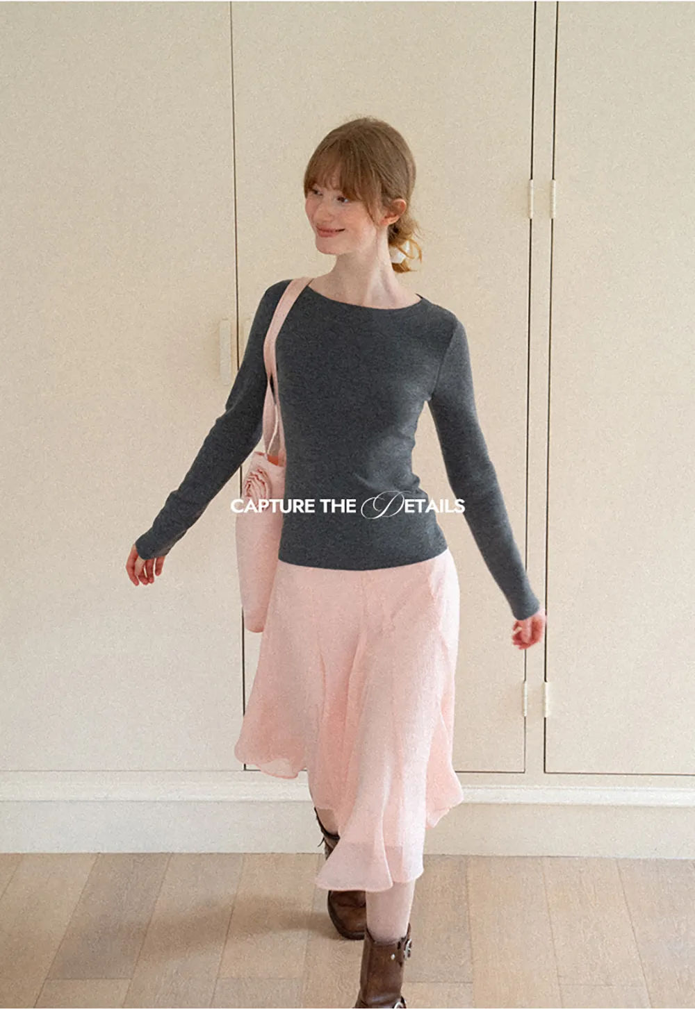 Square Neck Long Sleeve Wool Knit Sweater